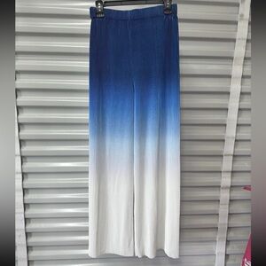 Cloudnine Paris Pleated Blue and White Ombre Wide Leg Women's Pants size Medium